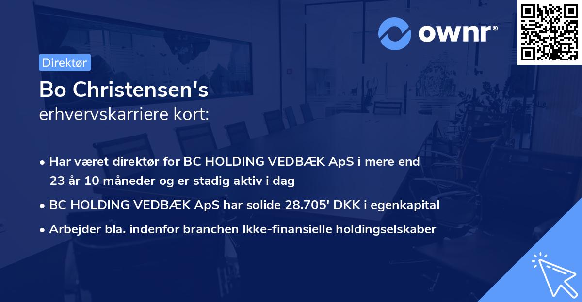 Bo Christensen's erhvervskarriere kort