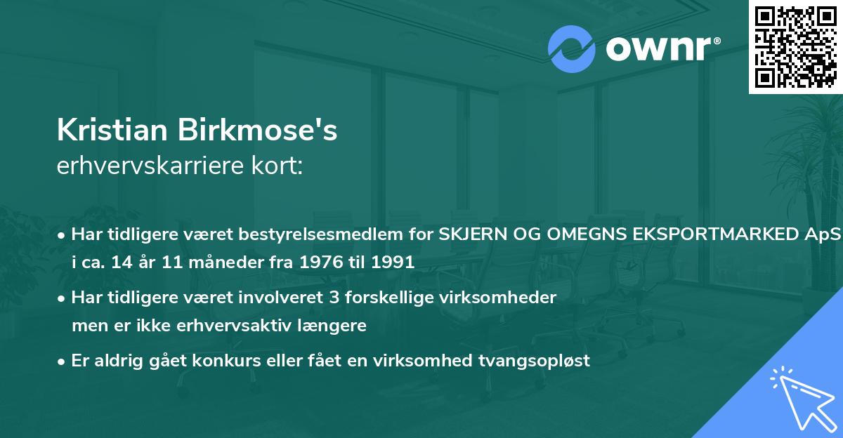 Kristian Birkmose's erhvervskarriere kort