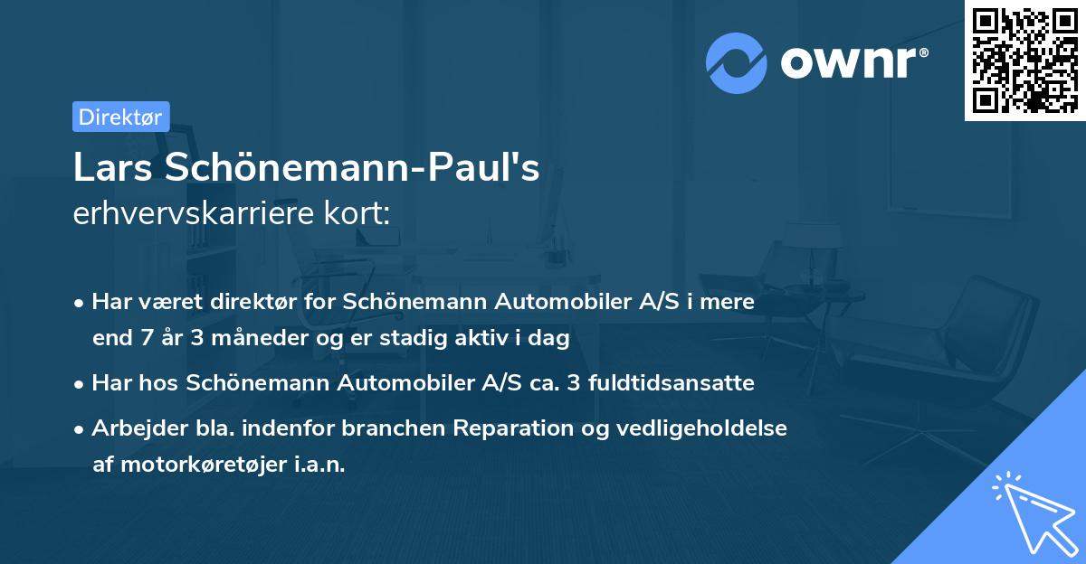 Lars Schönemann-Paul's erhvervskarriere kort