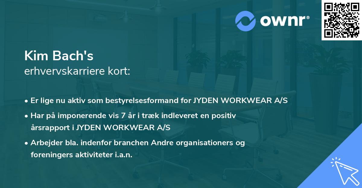 Kim Bach's erhvervskarriere kort