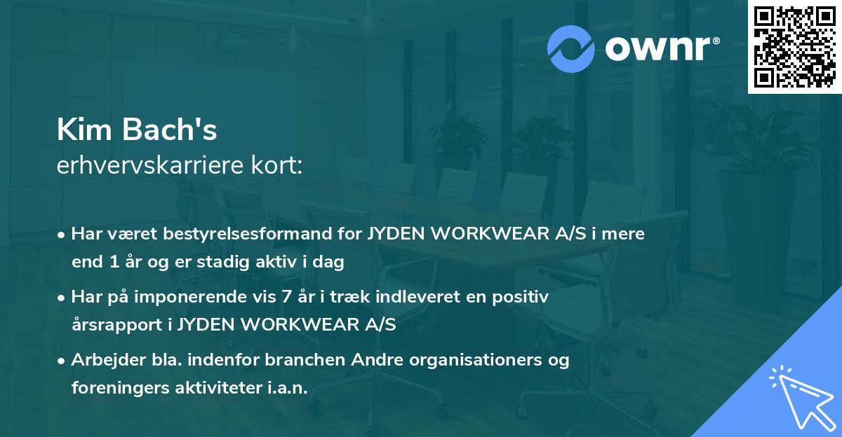 Kim Bach's erhvervskarriere kort