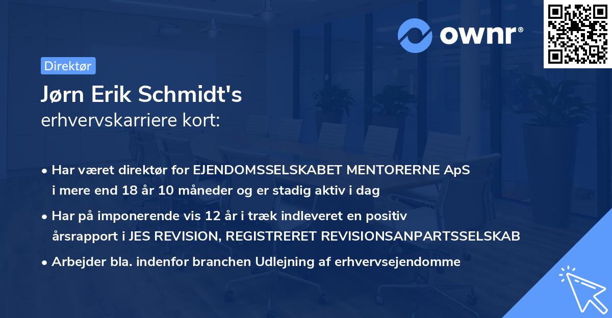 Jørn Erik Schmidt's erhvervskarriere kort