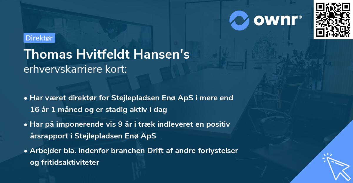 Thomas Hvitfeldt Hansen's erhvervskarriere kort