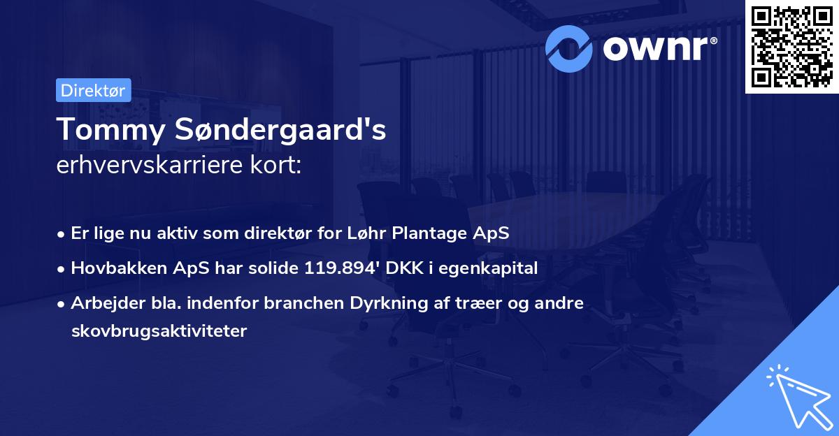 Tommy Søndergaard's erhvervskarriere kort