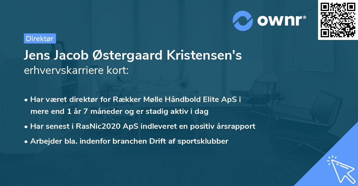 Jens Jacob Østergaard Kristensen's erhvervskarriere kort