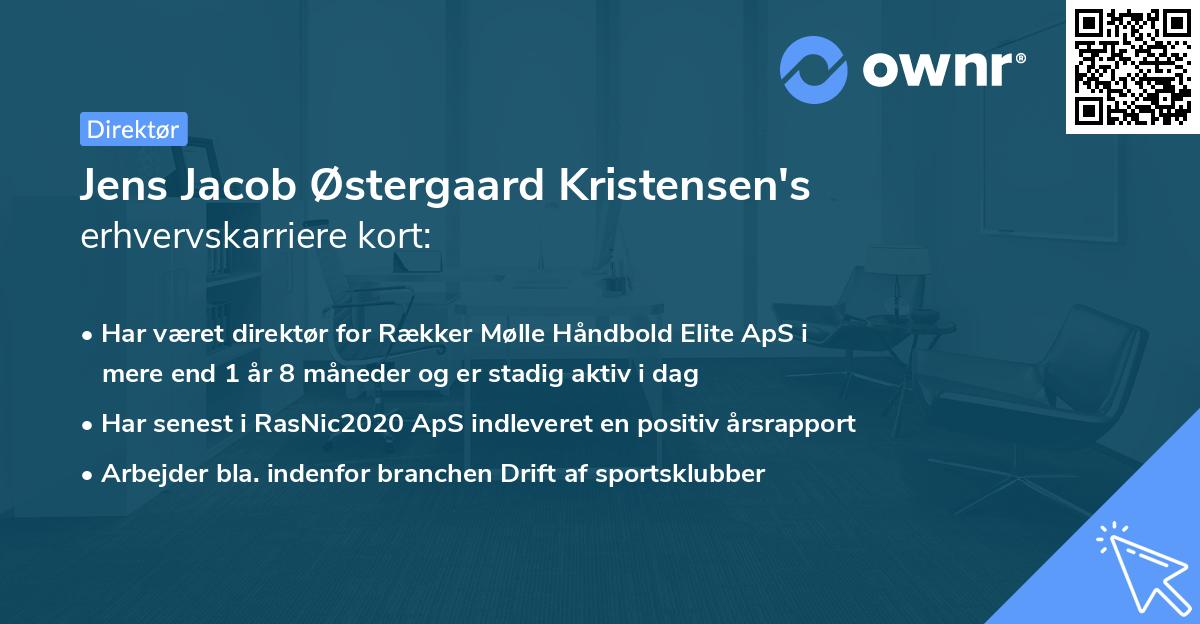 Jens Jacob Østergaard Kristensen's erhvervskarriere kort