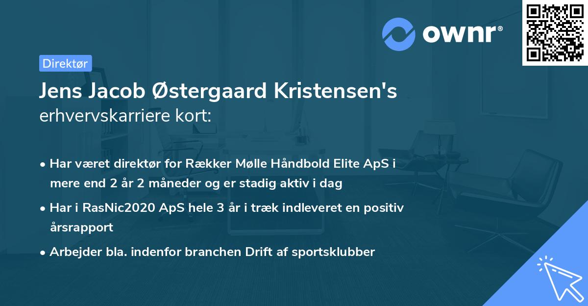 Jens Jacob Østergaard Kristensen's erhvervskarriere kort