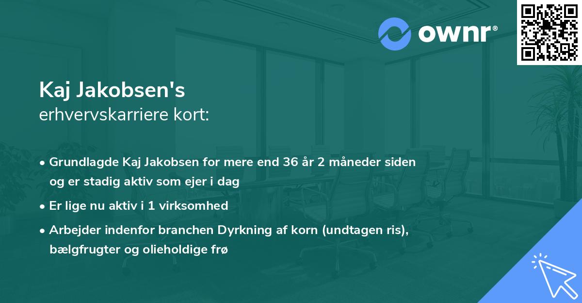 Kaj Jakobsen's erhvervskarriere kort