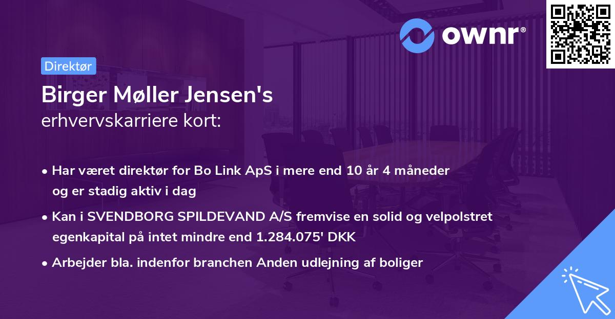 Birger Møller Jensen's erhvervskarriere kort
