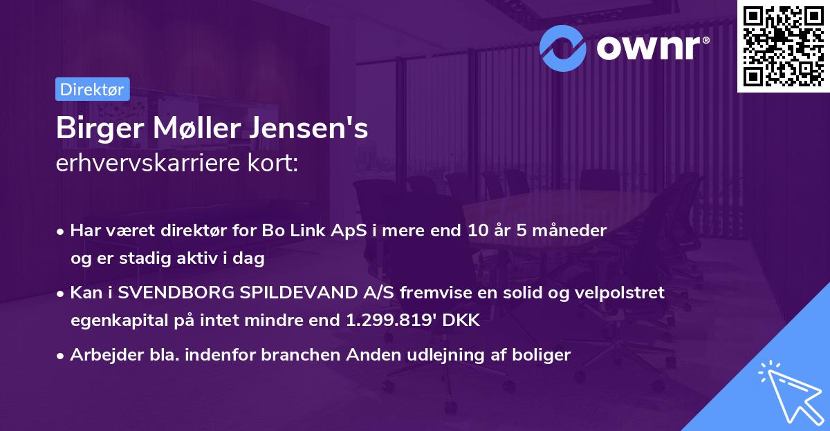 Birger Møller Jensen's erhvervskarriere kort