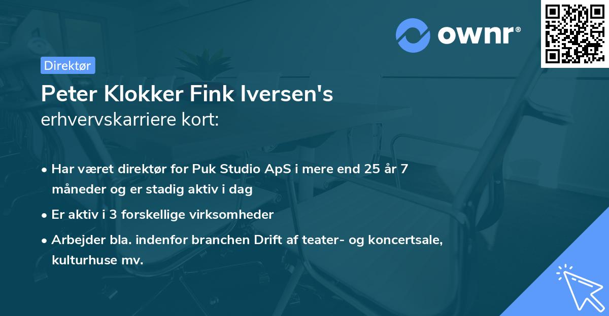 Peter Klokker Fink Iversen's erhvervskarriere kort