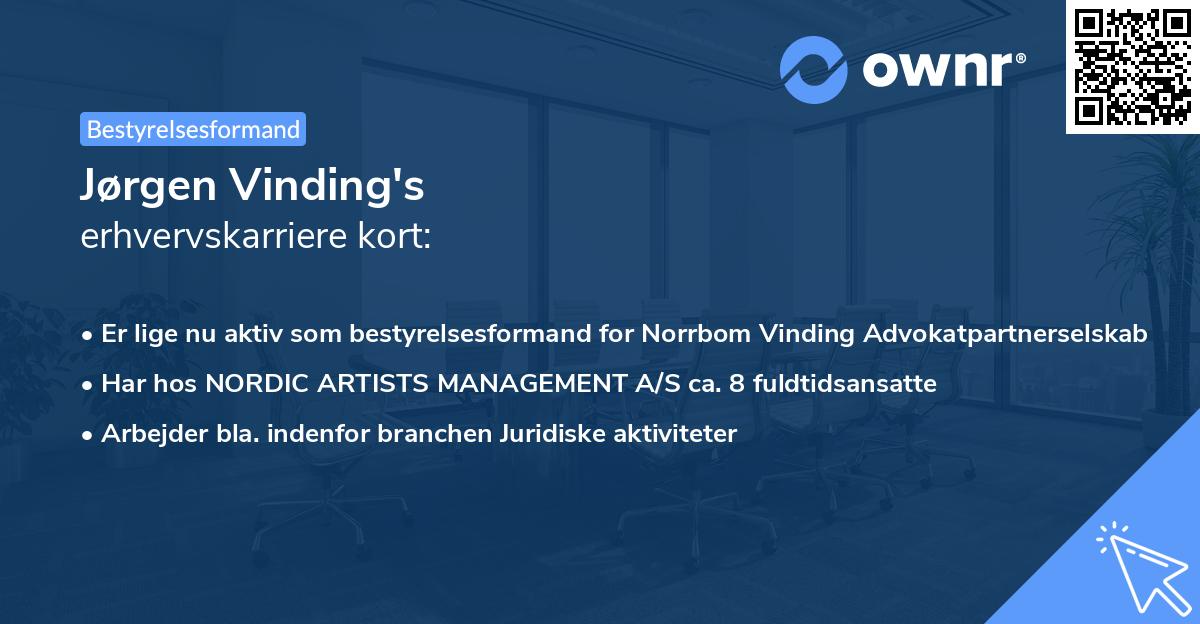 Jørgen Vinding's erhvervskarriere kort