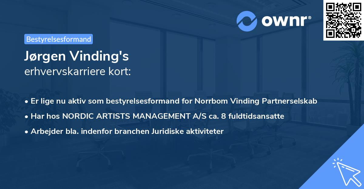Jørgen Vinding's erhvervskarriere kort