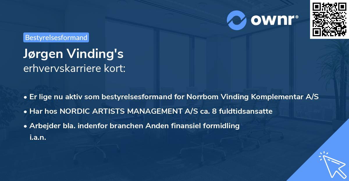 Jørgen Vinding's erhvervskarriere kort
