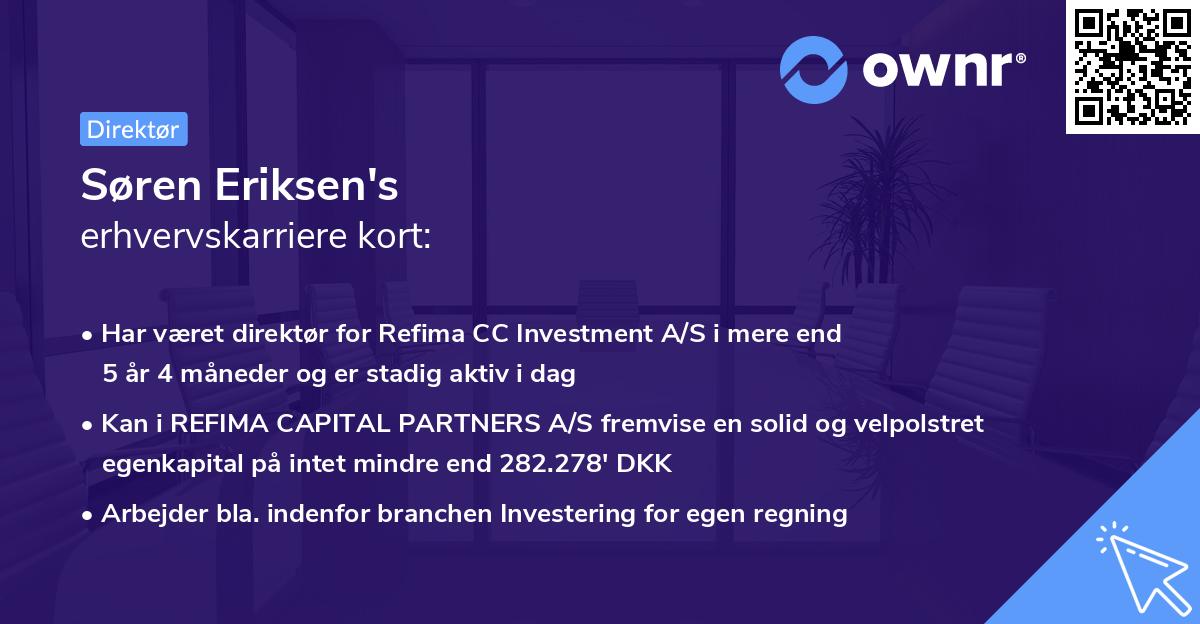 Søren Eriksen's erhvervskarriere kort