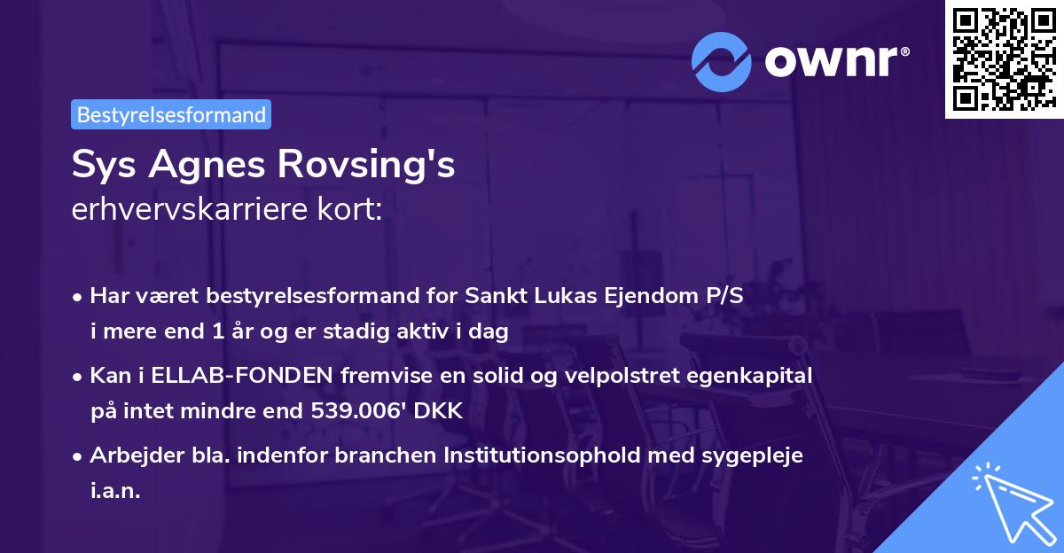 Sys Agnes Rovsing's erhvervskarriere kort