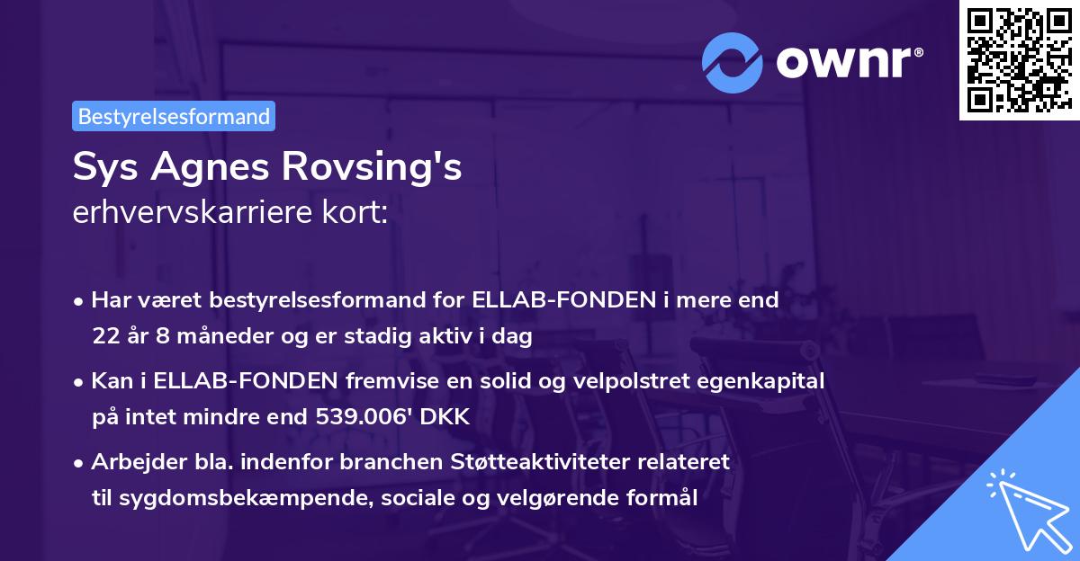 Sys Agnes Rovsing's erhvervskarriere kort