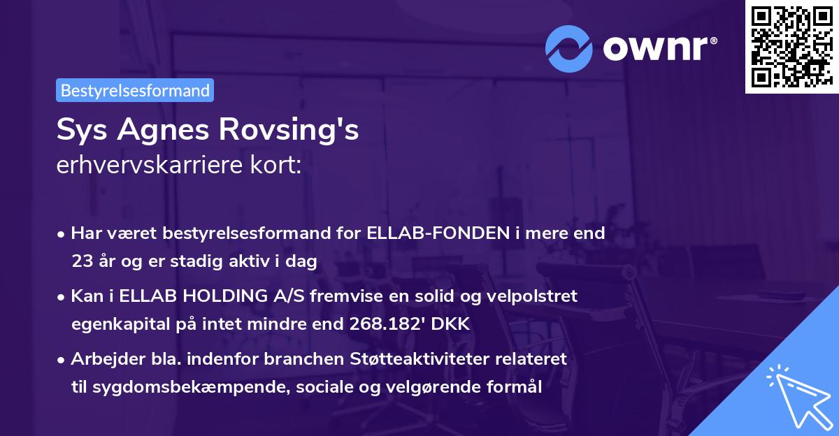 Sys Agnes Rovsing's erhvervskarriere kort