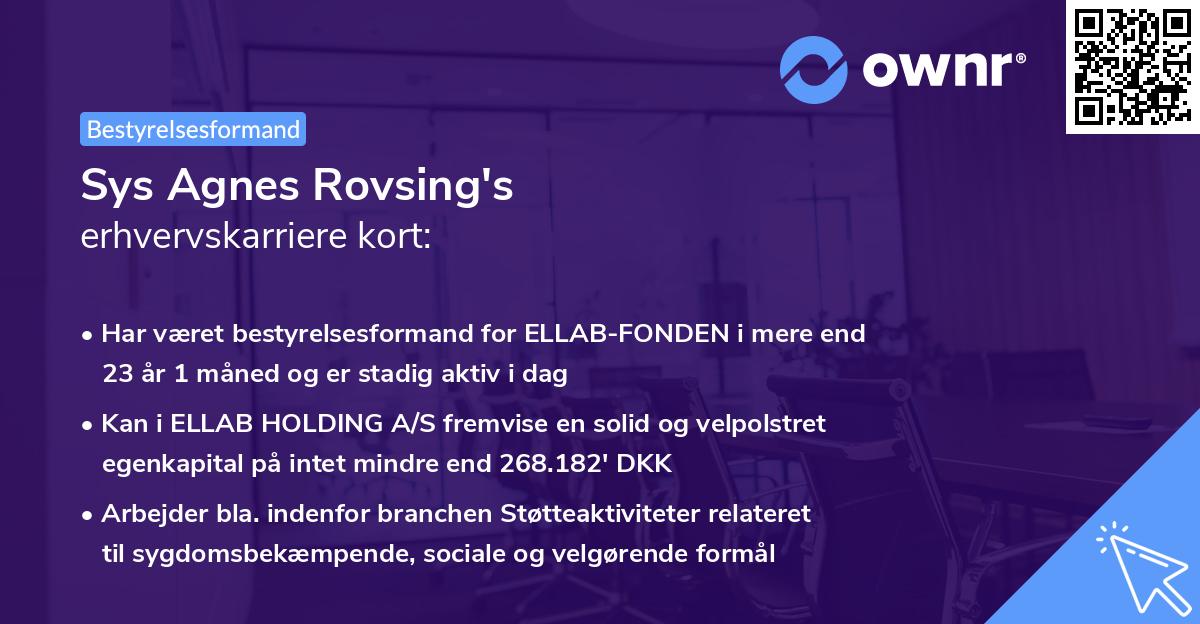 Sys Agnes Rovsing's erhvervskarriere kort