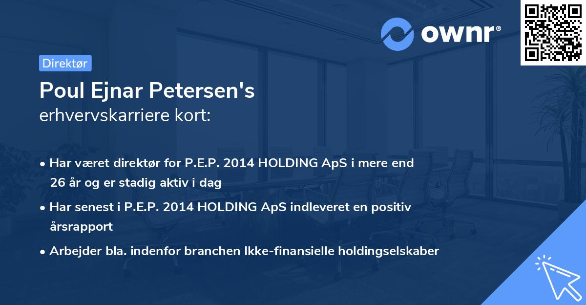 Poul Ejnar Petersen's erhvervskarriere kort