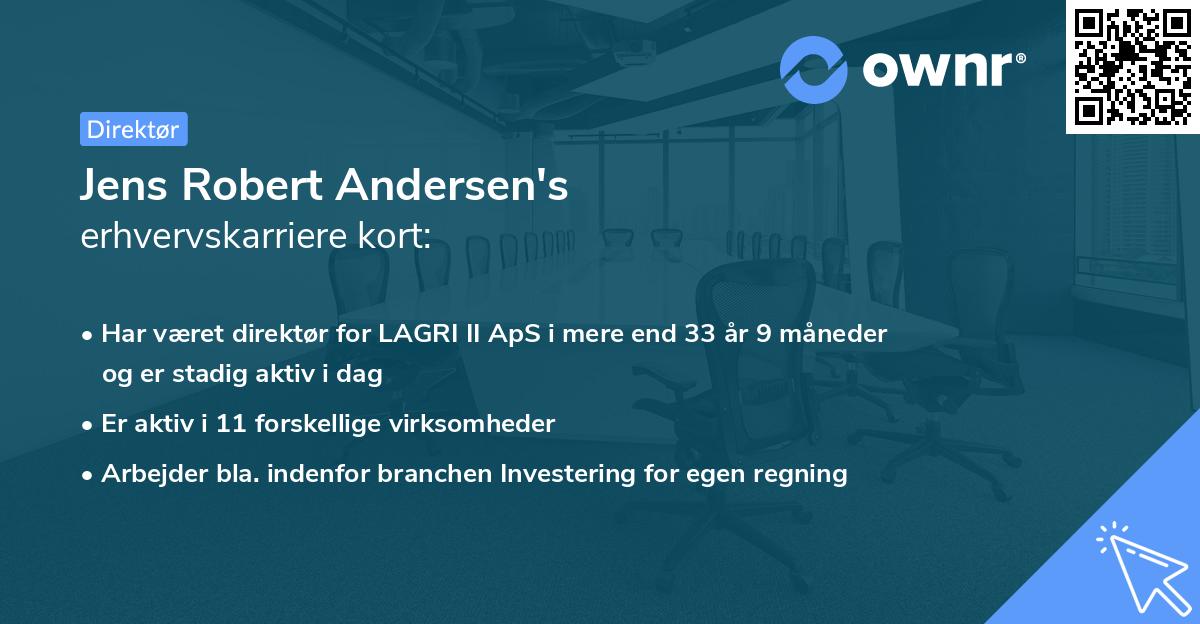 Jens Robert Andersen's erhvervskarriere kort