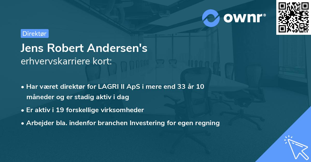 Jens Robert Andersen's erhvervskarriere kort