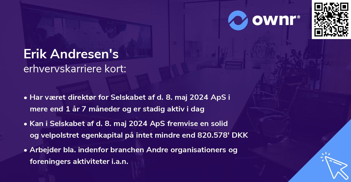 Erik Andresen's erhvervskarriere kort