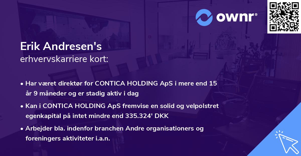 Erik Andresen's erhvervskarriere kort