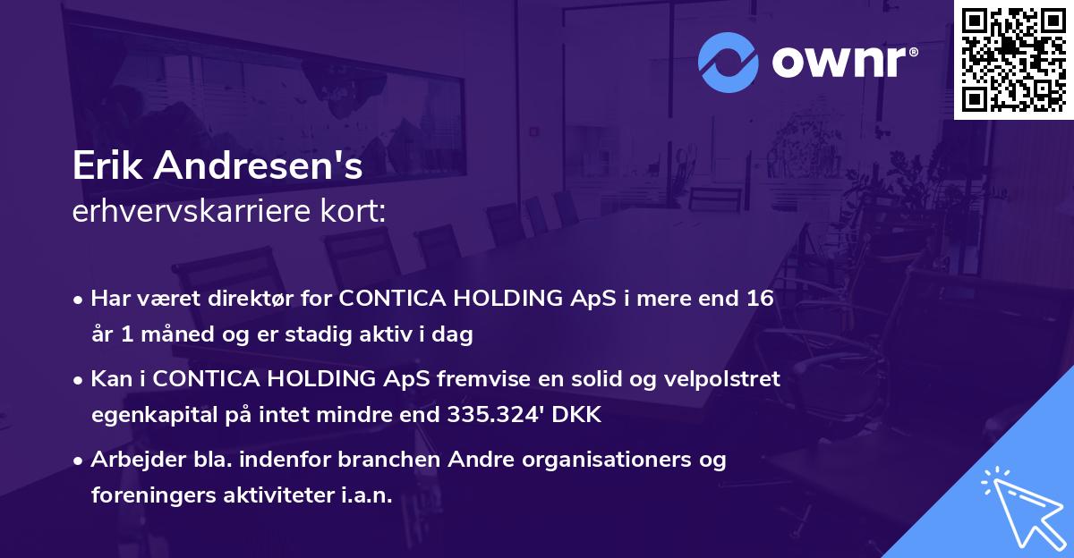 Erik Andresen's erhvervskarriere kort