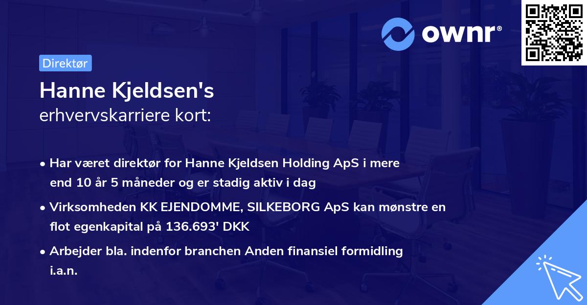 Hanne Kjeldsen's erhvervskarriere kort