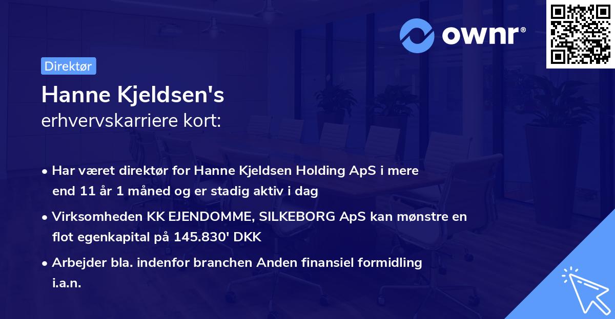Hanne Kjeldsen's erhvervskarriere kort