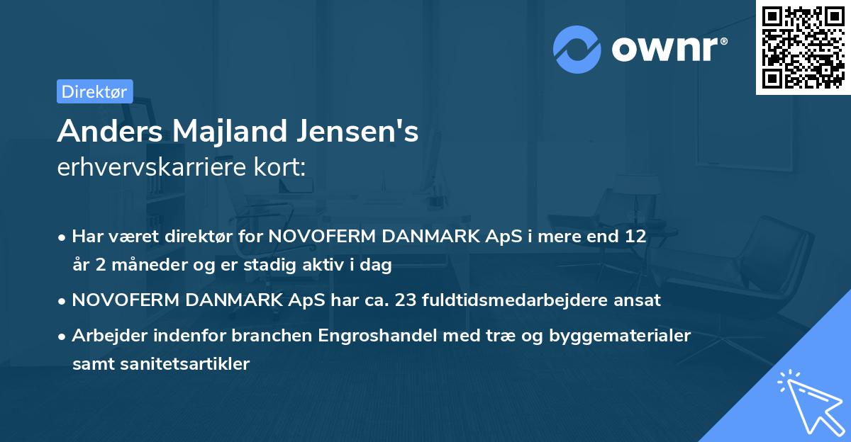 Anders Majland Jensen's erhvervskarriere kort