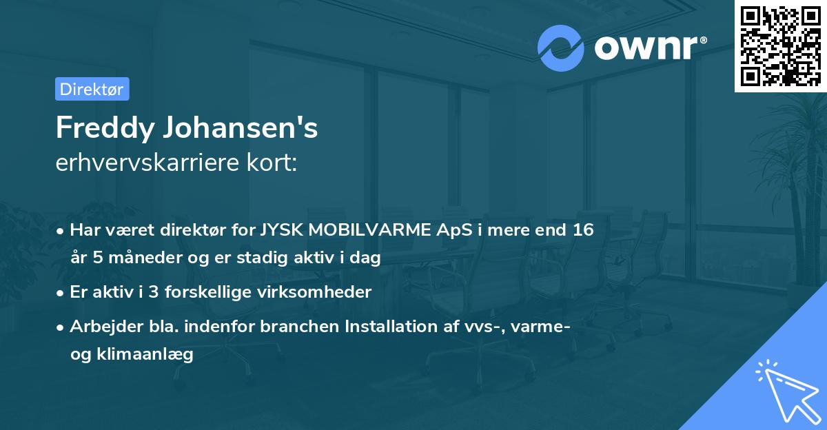 Freddy Johansen's erhvervskarriere kort