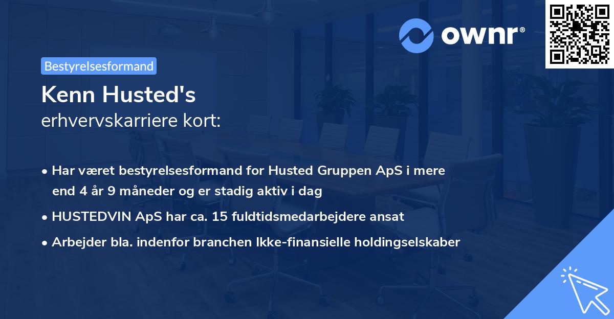 Kenn Husted's erhvervskarriere kort
