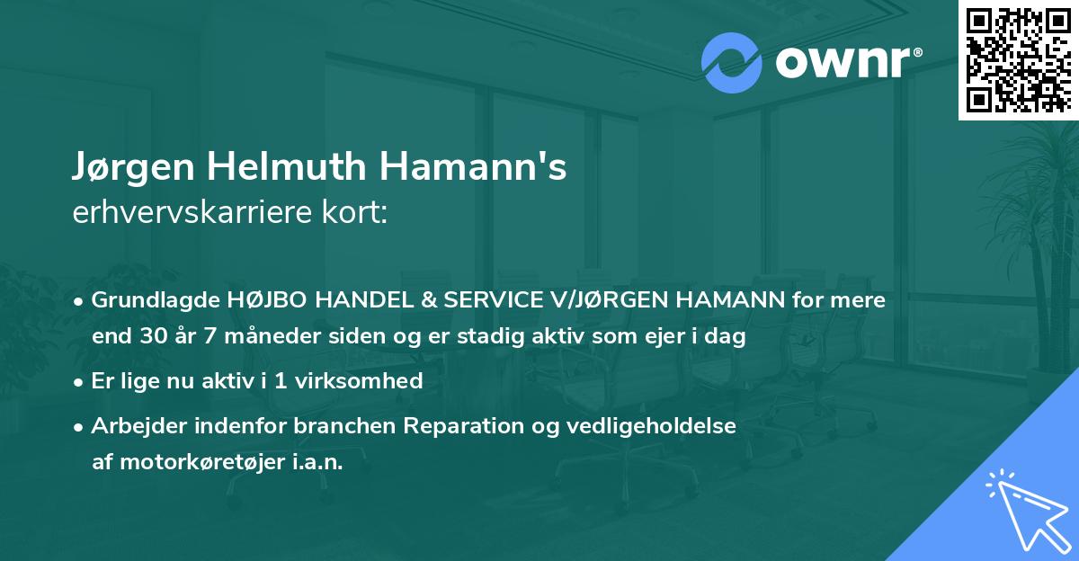 Jørgen Helmuth Hamann's erhvervskarriere kort