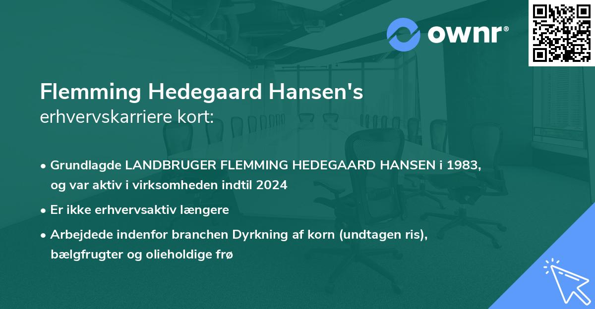 Flemming Hedegaard Hansen's erhvervskarriere kort