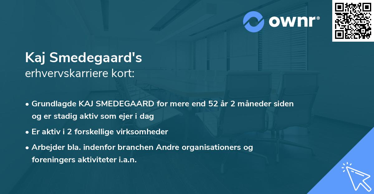 Kaj Smedegaard's erhvervskarriere kort