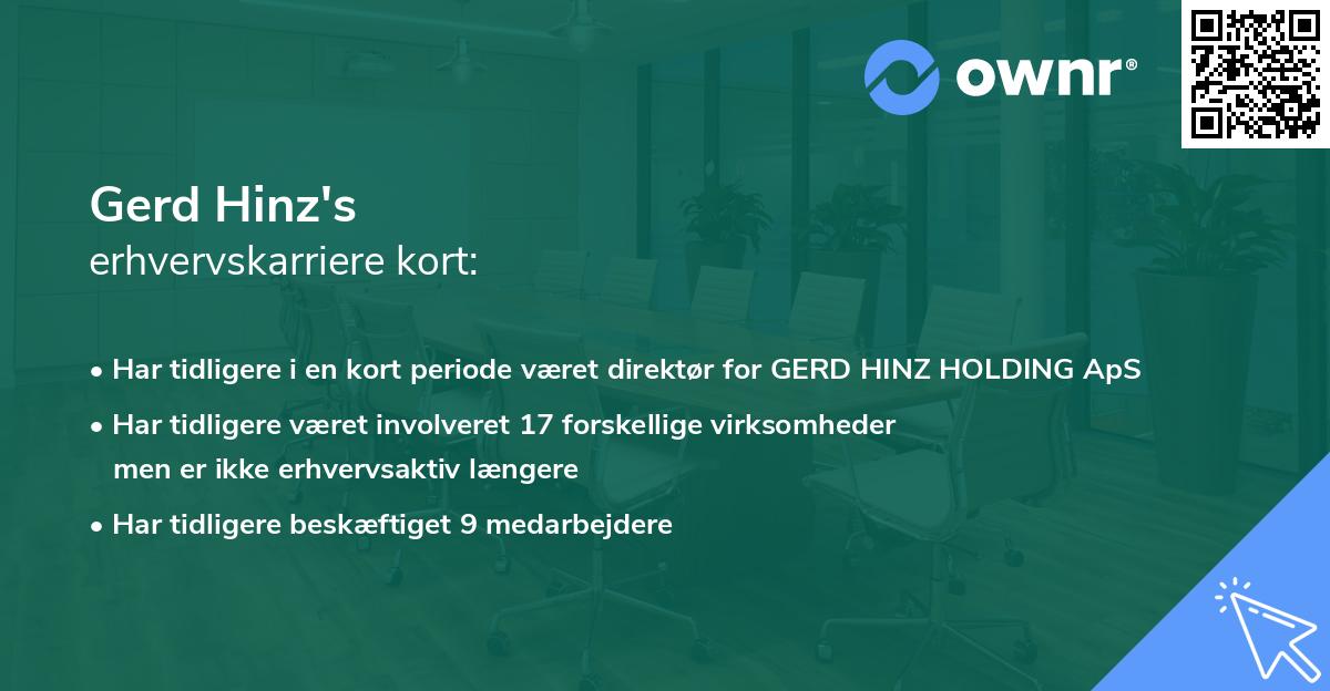 Gerd Hinz's erhvervskarriere kort