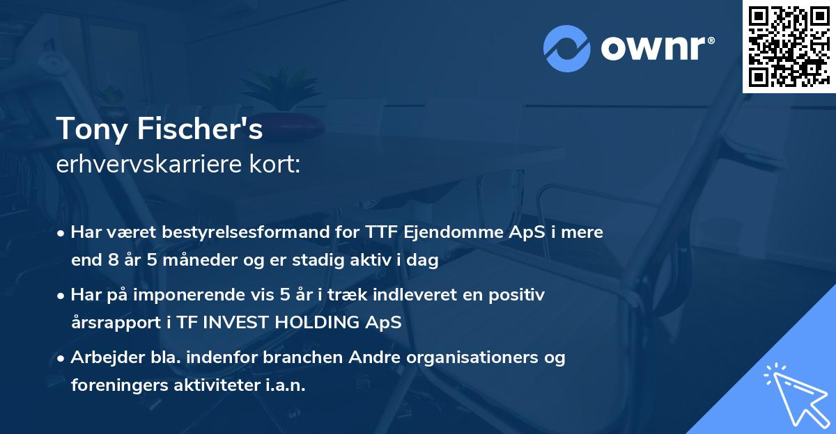 Tony Fischer's erhvervskarriere kort