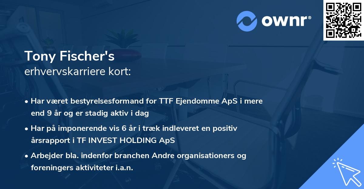 Tony Fischer's erhvervskarriere kort