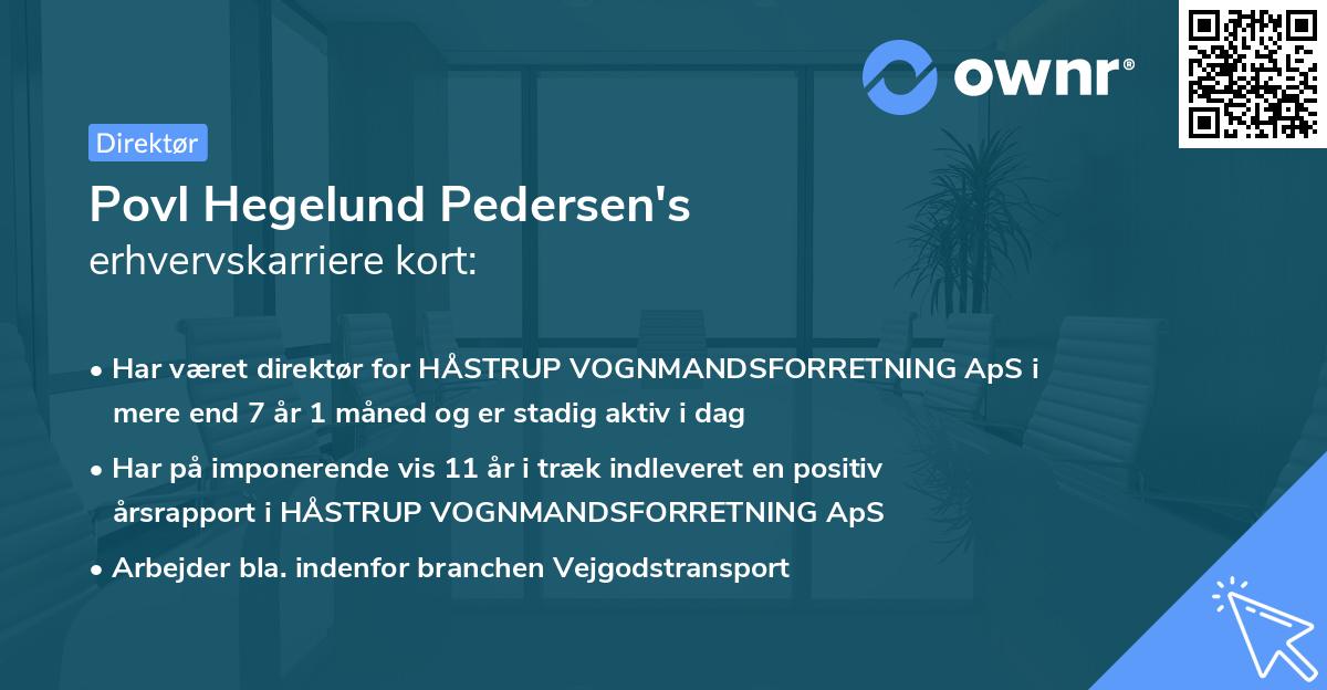 Povl Hegelund Pedersen's erhvervskarriere kort