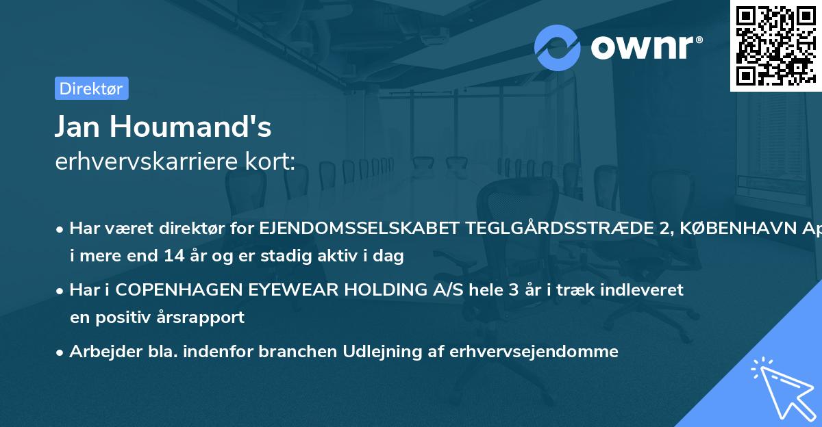 Jan Houmand's erhvervskarriere kort