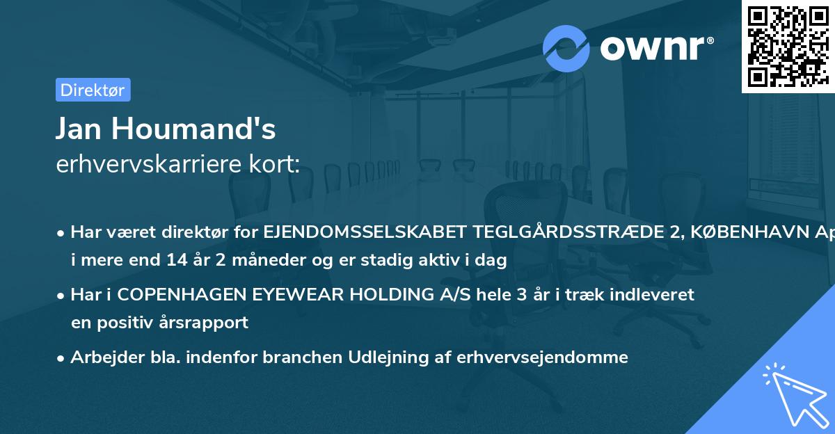 Jan Houmand's erhvervskarriere kort