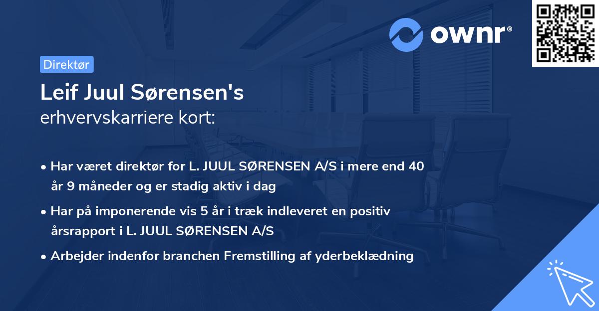 Leif Juul Sørensen's erhvervskarriere kort