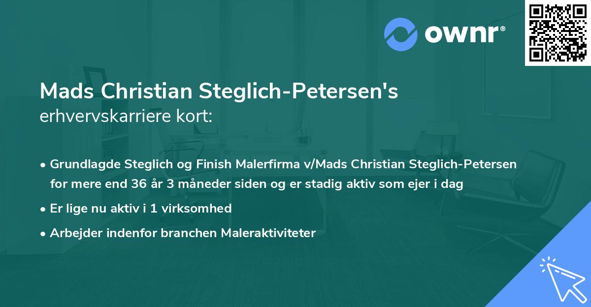 Mads Christian Steglich-Petersen's erhvervskarriere kort