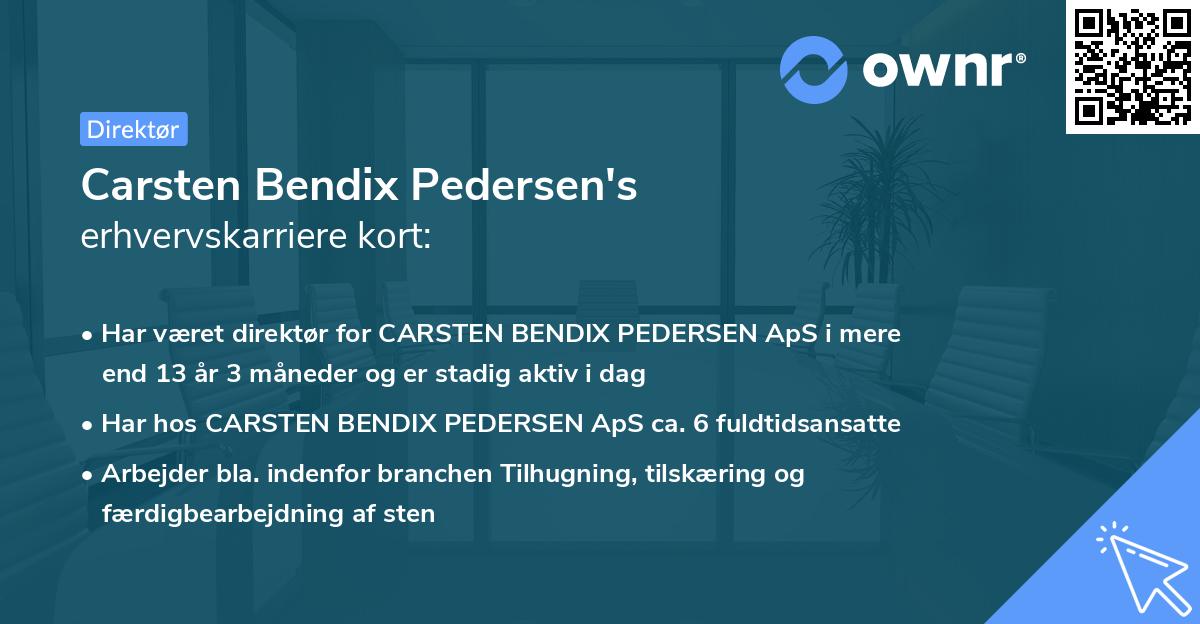 Carsten Bendix Pedersen's erhvervskarriere kort