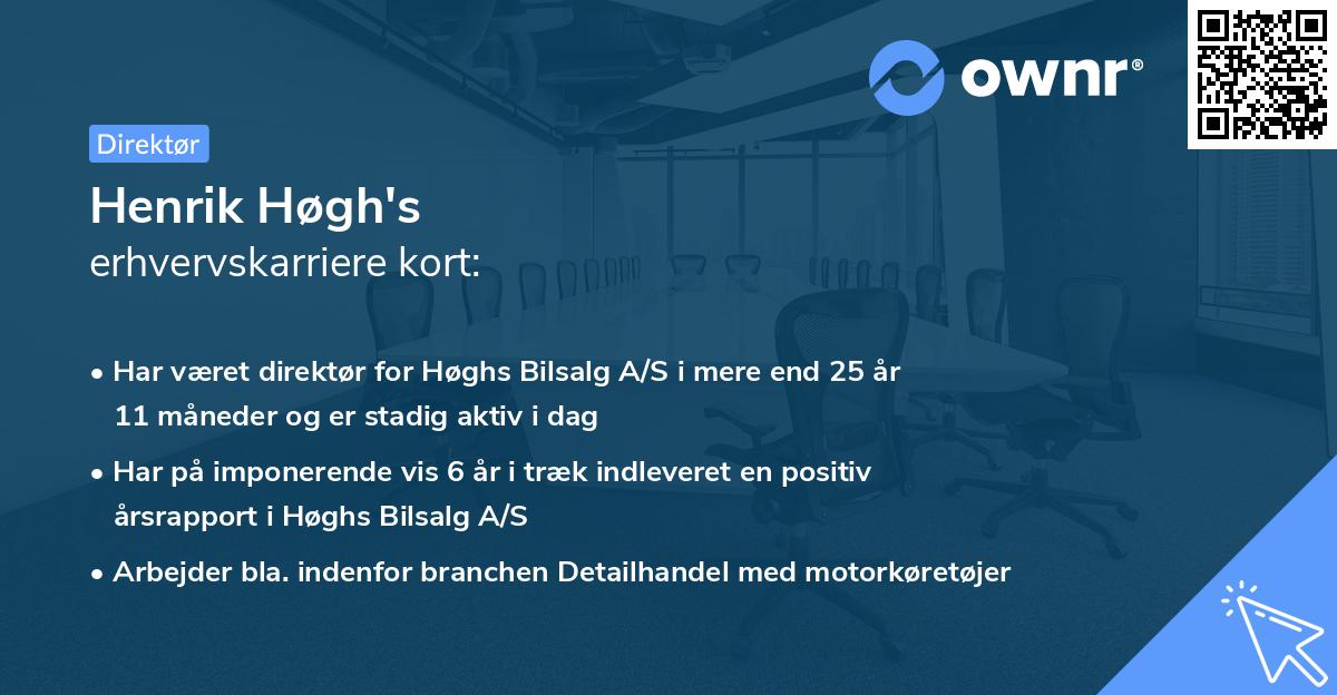 Henrik Høgh's erhvervskarriere kort