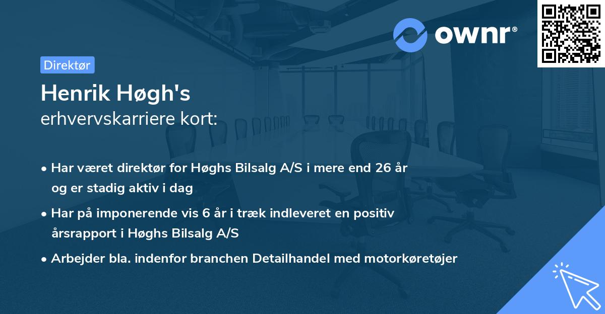 Henrik Høgh's erhvervskarriere kort
