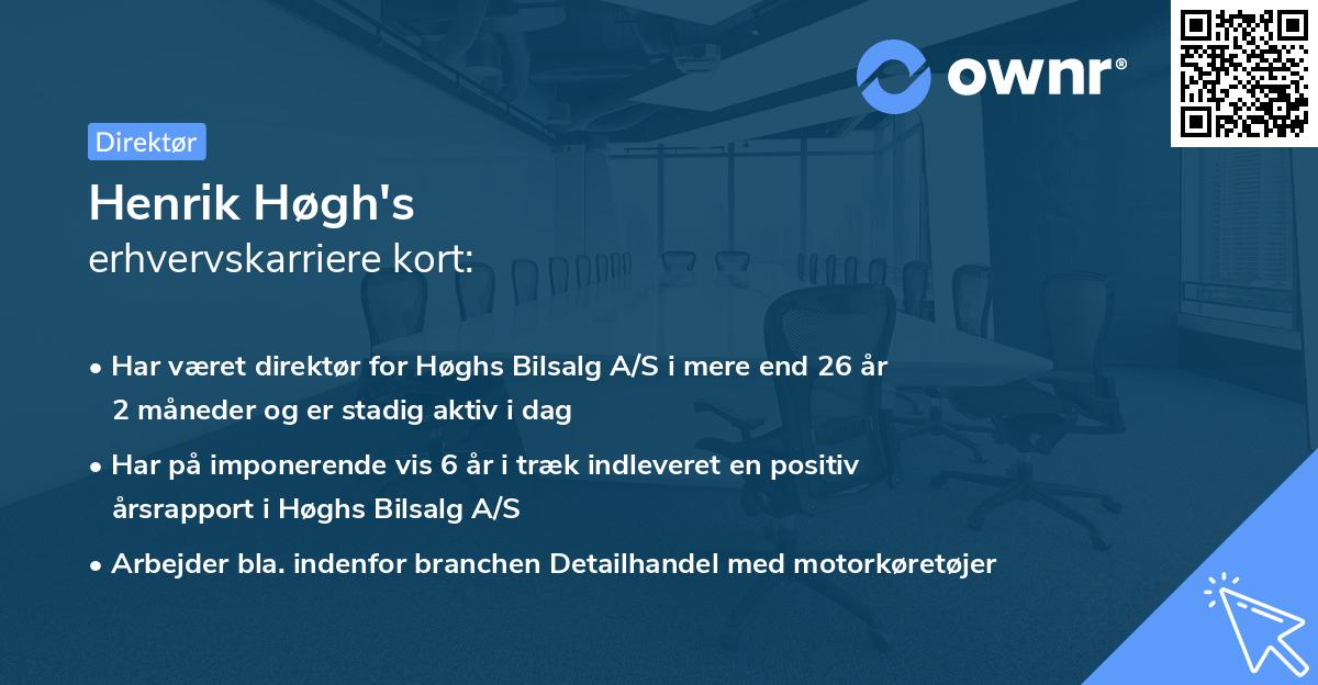 Henrik Høgh's erhvervskarriere kort