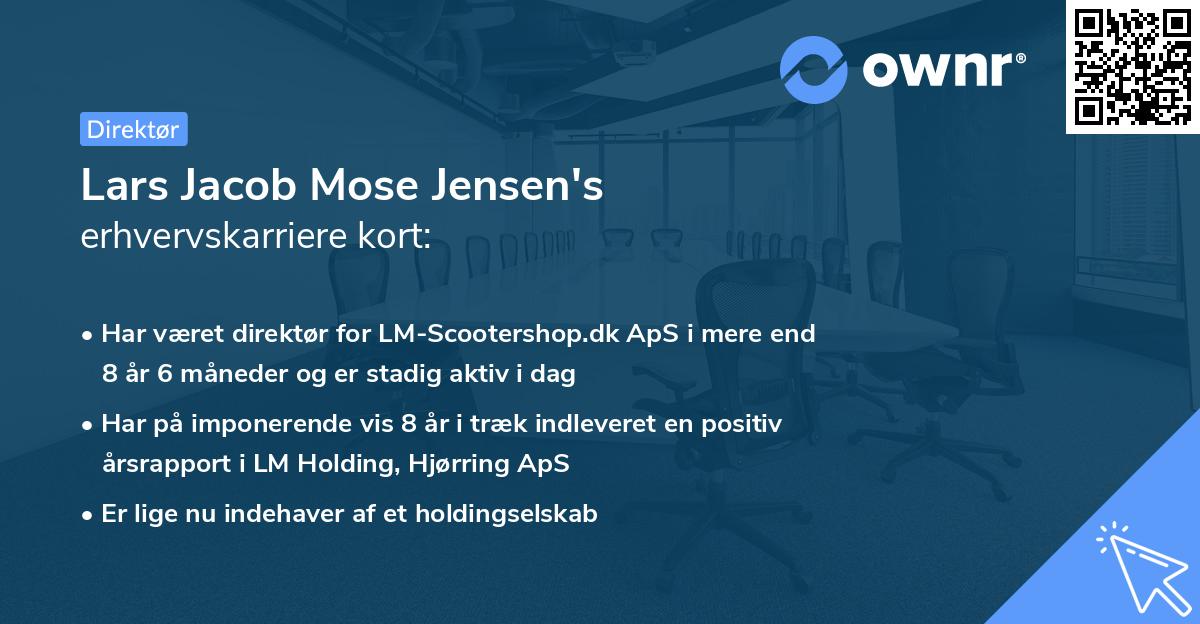 Lars Jacob Mose Jensen's erhvervskarriere kort